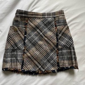 plaid zara skirt